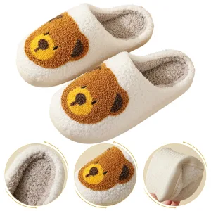 Cute Bear Slippers Fluffy Winter House Shoes Lightweight Women Winter Slippers Bedroom Slippers Cozy Soft Plush Home Slippers