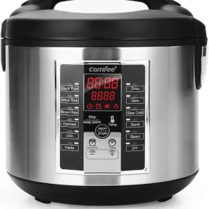 Rice Cooker, Slow Cooker, Steamer, Stewpot, Sauté All in One (12 Digital Cooking Programs) Multi Cooker (5.2Qt ) Large Capacity.